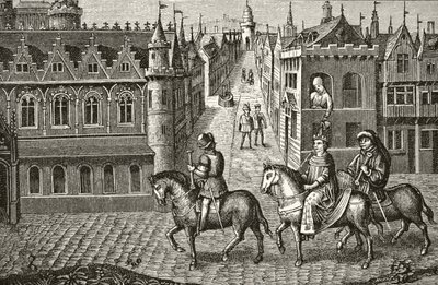 Louis IX has a Pot of Urine Poured on Him by a Student as He Rides to Church in Paris, from 